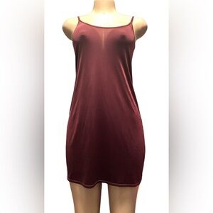 Trina Turk Sexy Sleeveless Slip Dress ~ Size S ~ Burgundy/ Wine Stretch